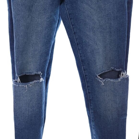 DL1961 Women's 25 Blue Distressed Raw Hem High Rise Skinny Laramie Farrow Jeans - Picture 3 of 9